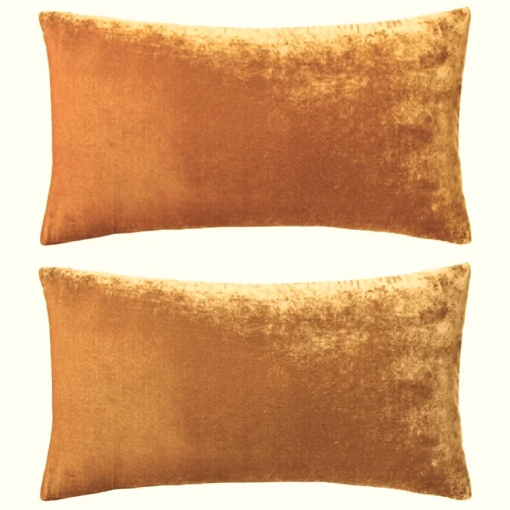 west elm Lush Velvet Lumbar Pillow Covers lot of two